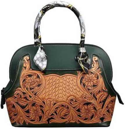 Hand Engraved Women'S Handbag Vintage Embossed Women'S Tote Bag